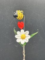 Small Glass Flower Bouquet w/Bee - Image 2