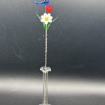 Small Glass Flower Bouquet w/Blue Bird