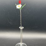 Small Glass Flower Bouquet w/Cardinal
