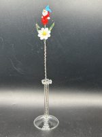 Small Glass Flower Bouquet w/Gnome