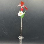 Small Glass Flower Bouquet w/Hummingbird