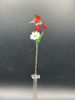 Small Glass Flower Bouquet w/Hummingbird