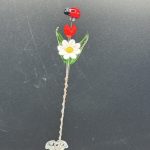 Small Glass Flower Bouquet w/Ladybug