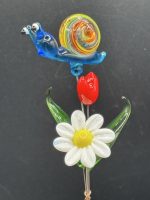 Small Glass Flower Bouquet w/Snail - Image 2