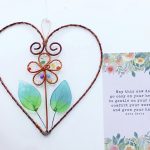 Suncatcher Heart with Wire Flower