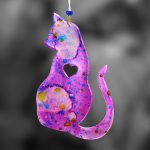 Cat with Heart Ornament