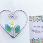 Heart with Glass and Two Flowers