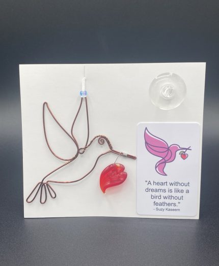 Hummingbird w/Glass Heart