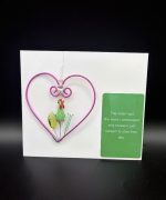 Aluminum Heart w/Glass Chicken, Worm & Leaf w/Card - Image 2