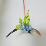Glass Beaded Circle w/Large Glass Hummingbird